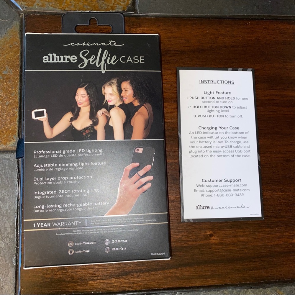 Case-Mate Allure LED Selfie Case iPhone 6 6s 7 8 + Glass Screen Protectors (2) - Picture 10 of 10